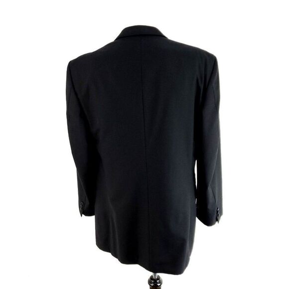 Jones New York Wool‎ 3 Felt Button Tuxedo Jacket 42L Black - Picture 6 of 12